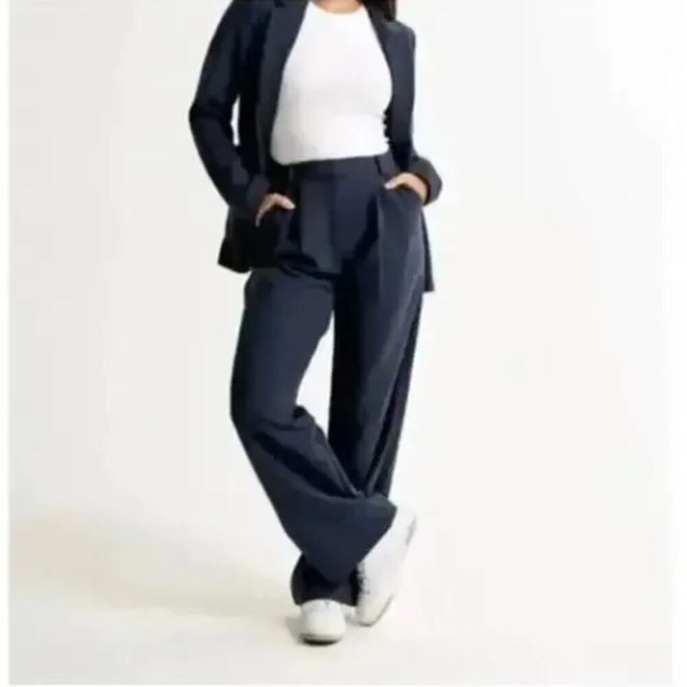 Abercrombie & Fitch Navy Wide Leg Pants